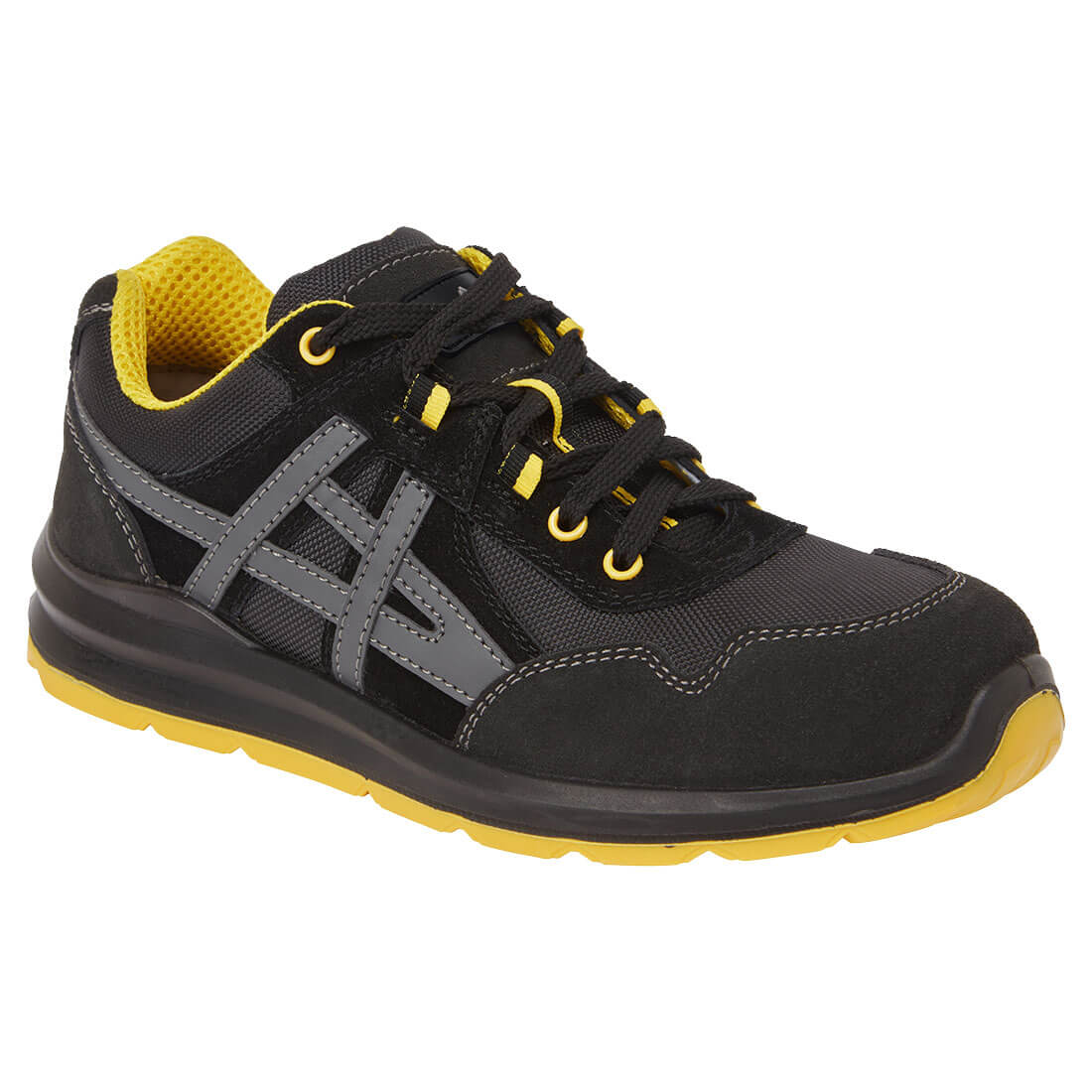 Steel Leather and Textile Trainer S1 FO SR