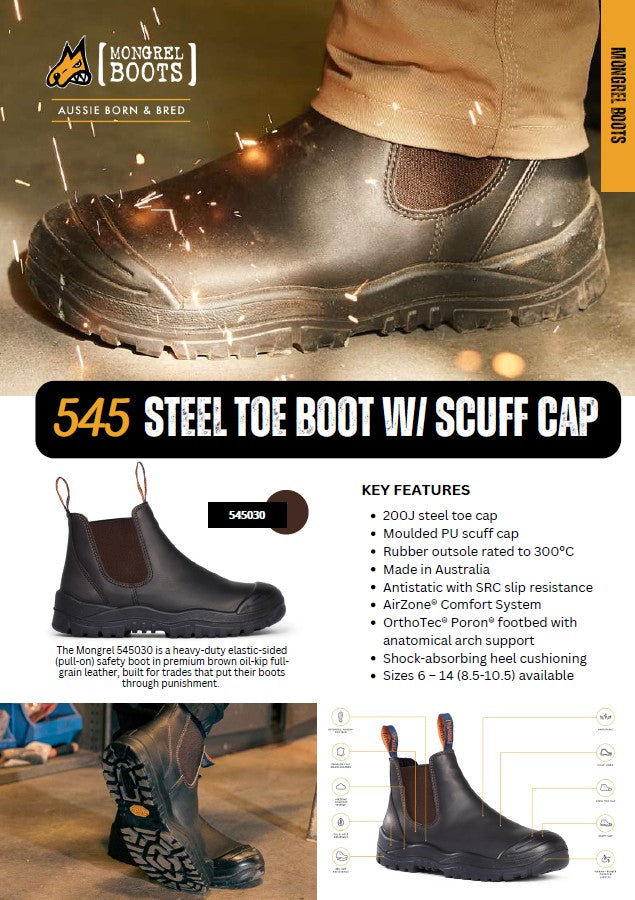 Mongrel 545030 Safety Dealer Boots Bump Cap