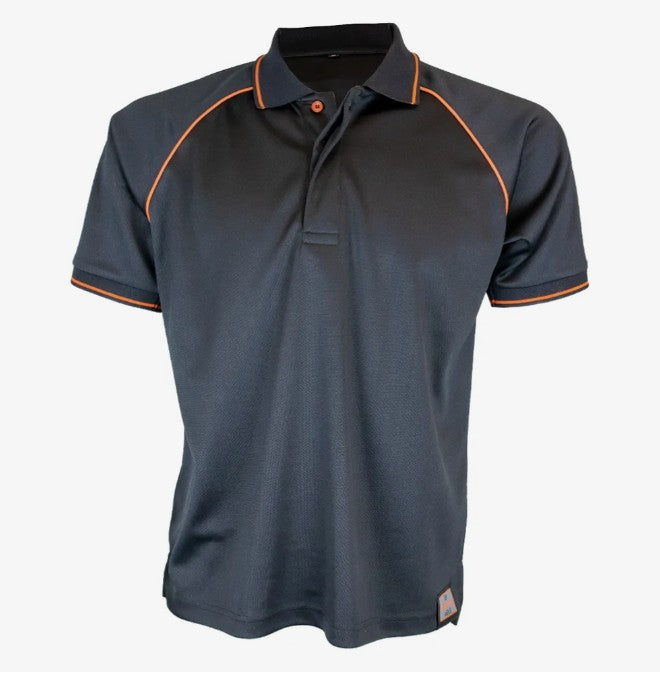 Newark BLACK / ORANGE TRIMMED POLO