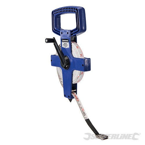 Silverline 30m/100ft Fibreglass Open Reel Surveyors Tape MT45