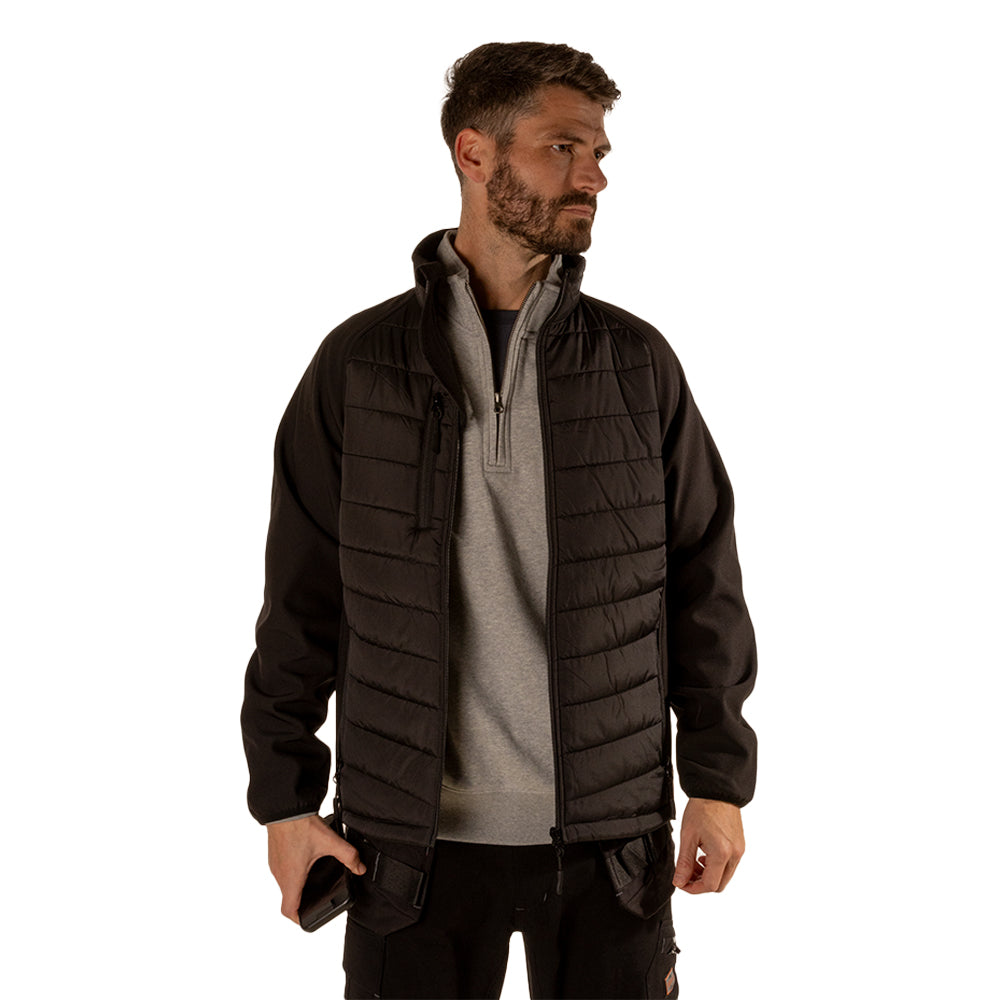 Foxton U309 Padded Softshell Black Jacket