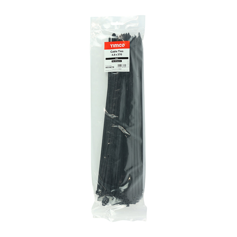 Cable Ties - Black 4.8 x 370 (100)