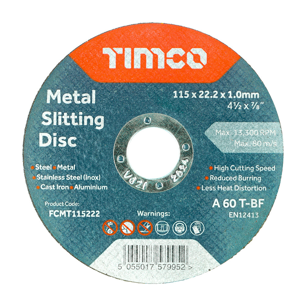 Bonded Abrasive Disc - For Cutting 115 x 22.2 x 1.0 (25)
