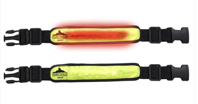 Portwest HV05 LED Armband Flashing Reflective Safety Armband Hi Vis