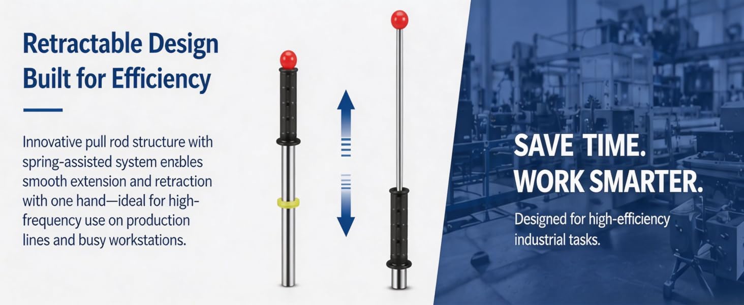 Magnetic Pickup Tool with Release Magnet Wand Handle Magnetic Chip Collector Retrieving Baton Swarf Sweeper for Nails Screws and Metal Scraps
