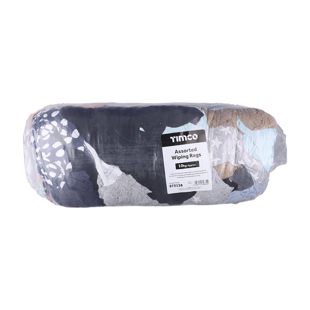 Timco 973138 Assorted Wiping Rags 10Kg
