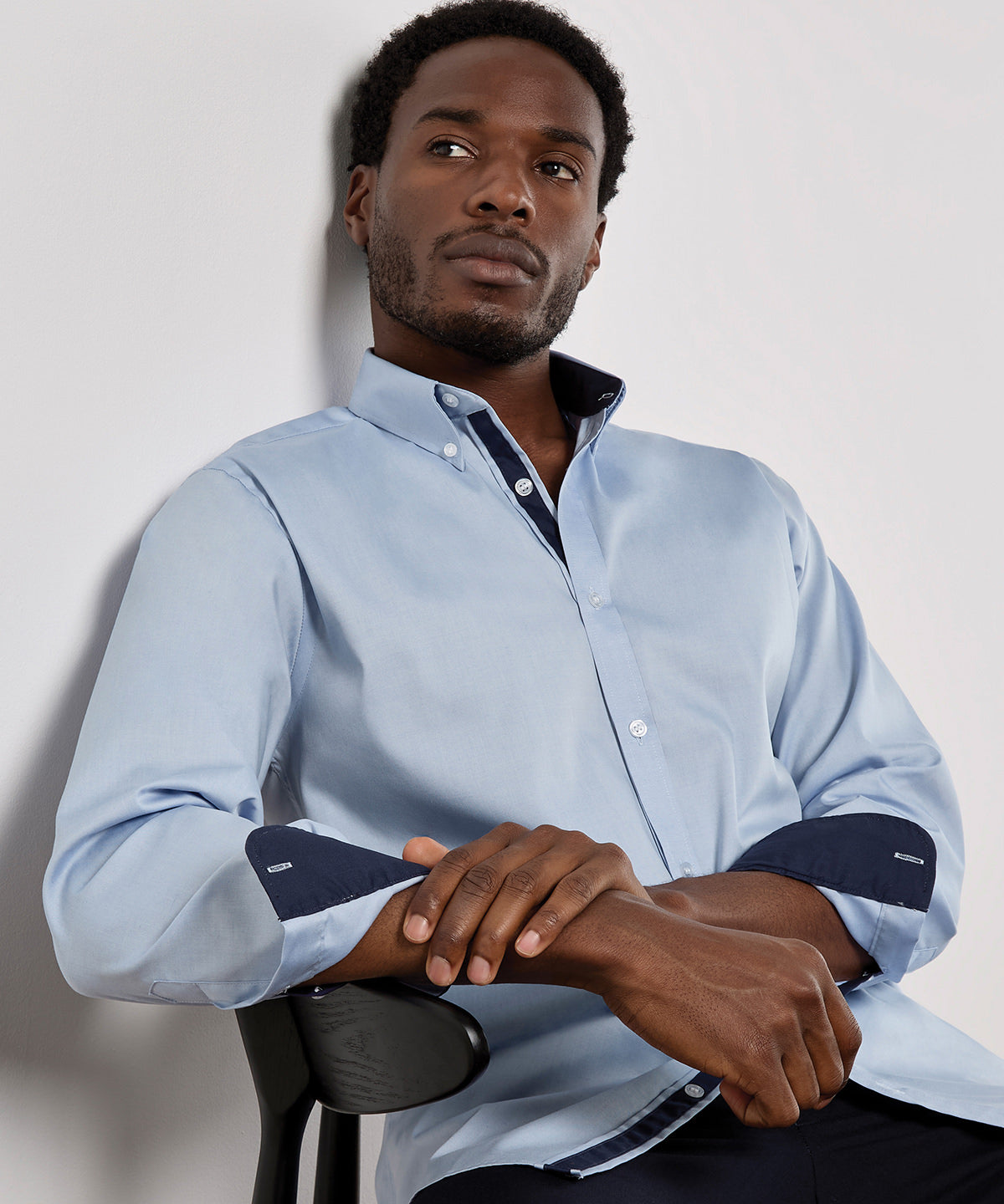 KK190 Contrast premium Oxford shirt (button-down collar) long-sleeved (tailored fit)