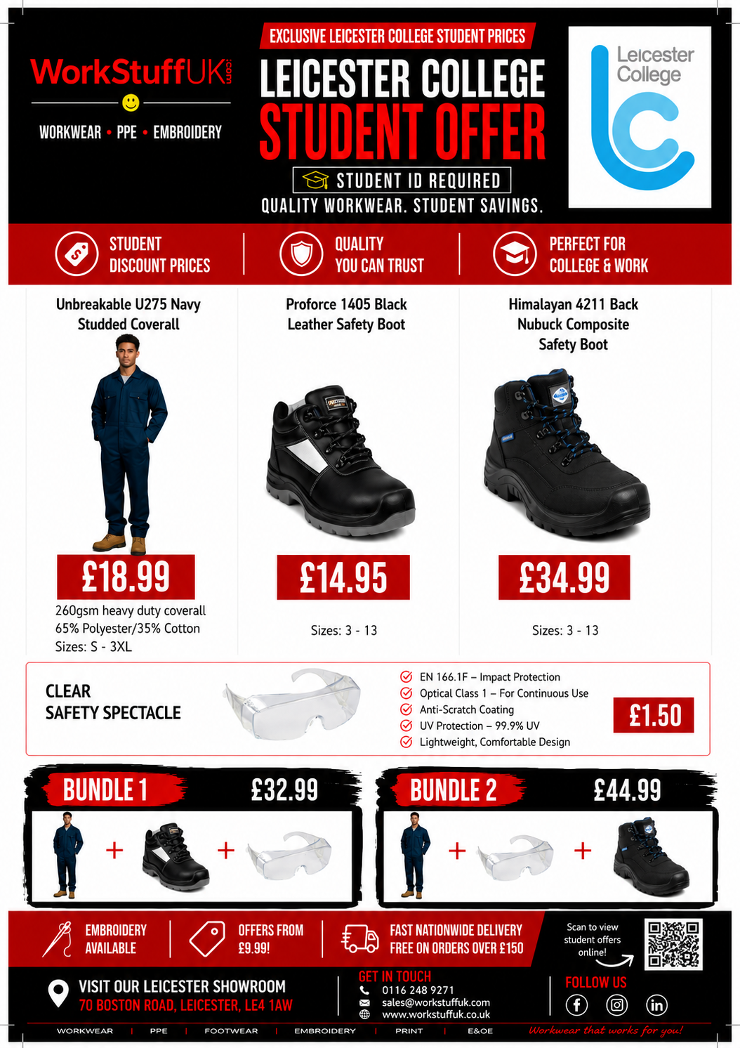 Leicester College Coverall bundle 1